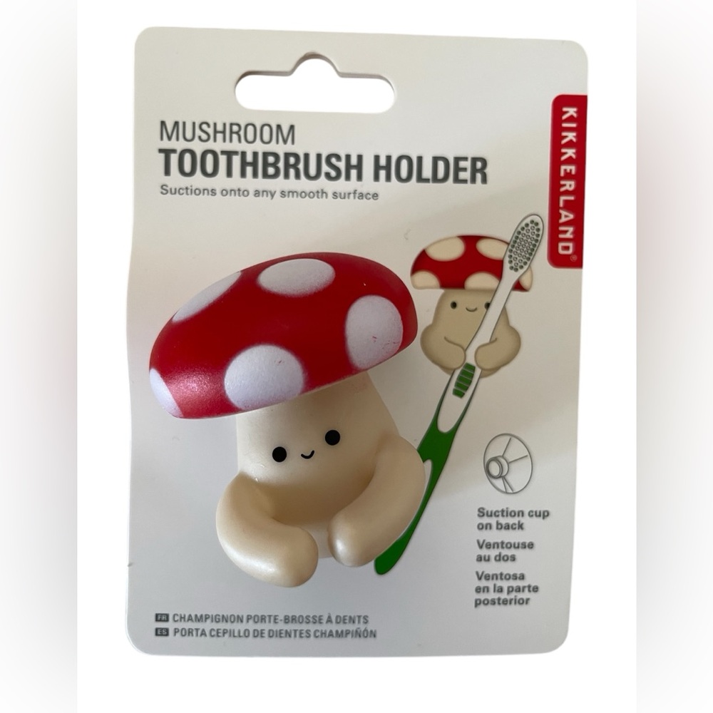Kikkerland Gray‎ Mushroom Toothbrush Holder